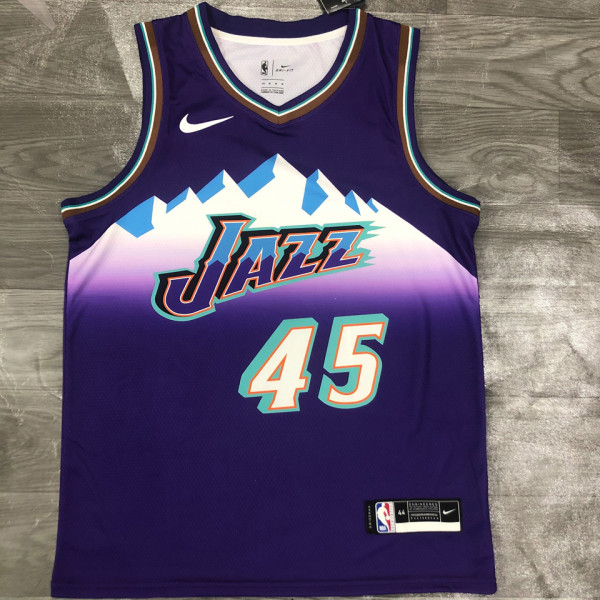Jazz MITCHELL #45 Snow Mountain Edition Purple NBA Jerseys Hot Pressed