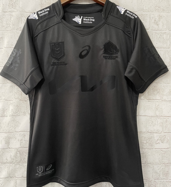 2025/26 Brisbane Broncos Black Rugby Shirt  野马