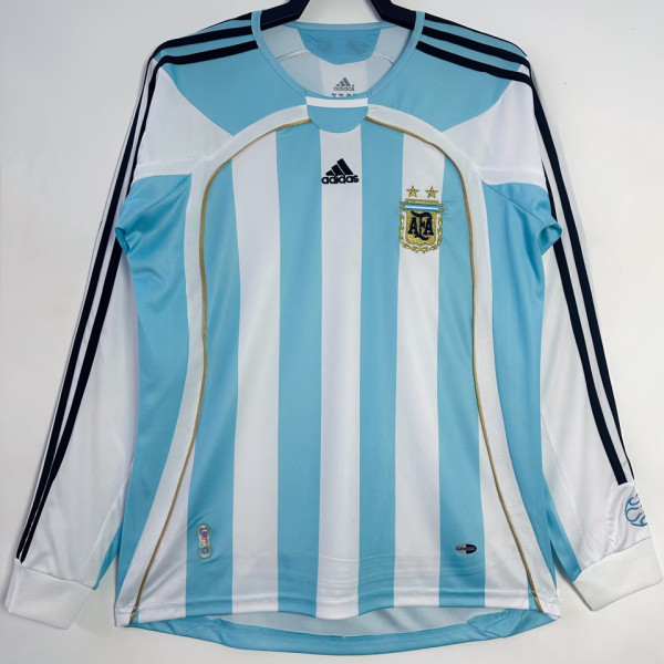 2006 Argentina Home Retro Long Sleeve Soccer Jersey