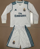 2017/18 RM Home White Retro Kids Long Sleeve Soccer Jersey 长袖