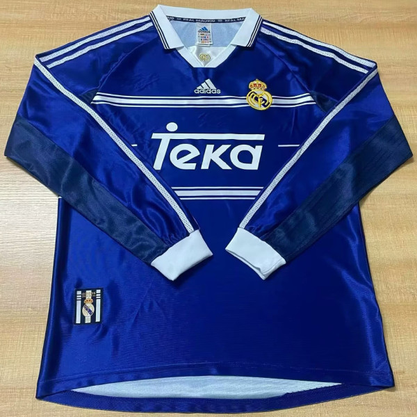 1998/99 RM Away Retro Long Sleeve Soccer Jersey
