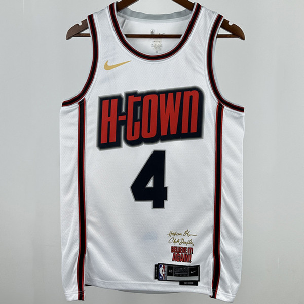 2025 Rockets  GREEN #4 White City Edition NBA Jersey