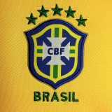 2010 Brazil Home Yellow Retro Soccer Jersey