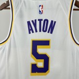 Lakers AYTON #5 White NBA Jersey