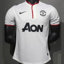 2013/14 M Utd Away White Retro Player Version Soccer Jersey