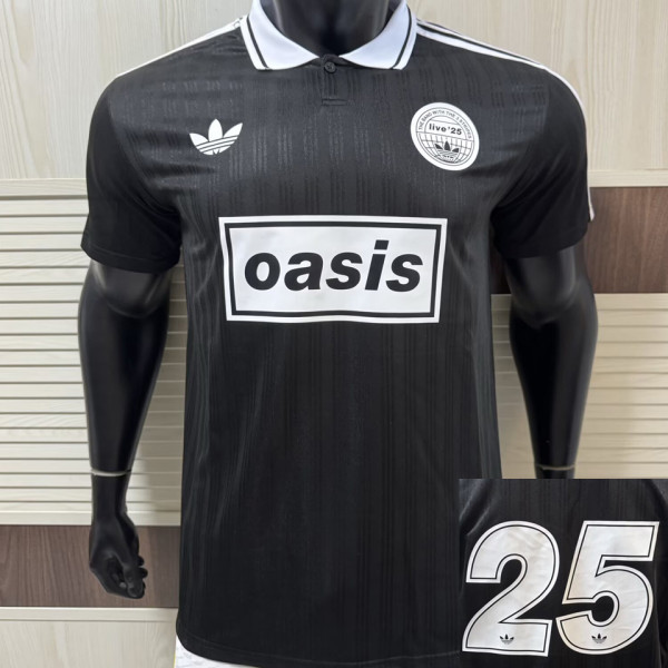 2025/26 AD x oasis #25 Black Retro Style Player Version Soccer Jersey (Have No.25 带号码）
