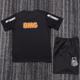 2012/13 Santos Black Retro Kids Long Sleeve Soccer Jersey