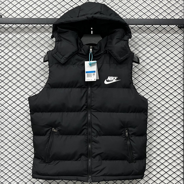 2026/27 NK Black Cotton Vest Jacket J5503 黑色带帽