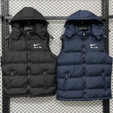 2026/27 NK x AIR Black Cotton Vest Jacket J5502 黑色带帽