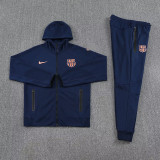 2026 BA Baby Blue Hoody Thickened Fluff Zipper Jacket Tracksuit