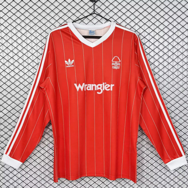 1982/1984 Nottingham Home Red Retro Long Sleeve Soccer Jersey