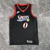 2026 76ers MAXEY #0 Black Black Retro NBA Jerseys 热压