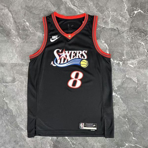 2026 76ers GEORGEG #8 Black Retro NBA Jerseys 热压