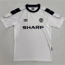 1999/2000 M Utd Away White Retro Fans Soccer Jersey（sharp）
