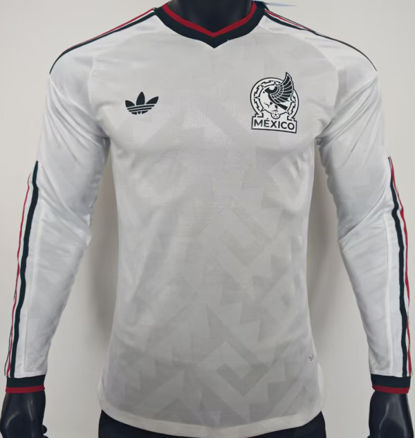 2026/27 Mexico Away White Player Version Long Sleeve Soccer Jersey