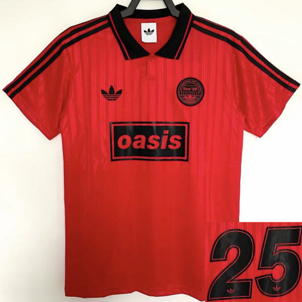 2026 AD x oasis #25 Red Retro Style Fans Soccer Jersey (Have No.25 带号码）
