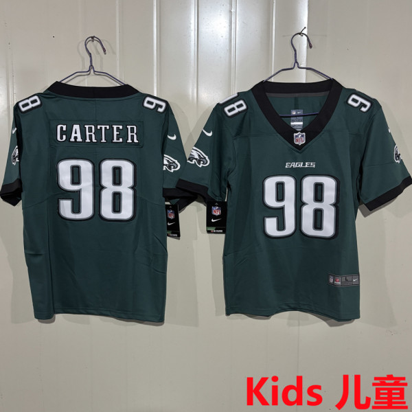 CARTER #98 Philadelphia Eagles Kids NFL Jersey 老鹰