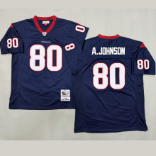 A . JOHNSON #80 Men's Houston Texans Retro NFL Jersey 德州人