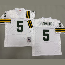 HORNUNNNG #5 Men's Green Bay Packers Retro NFL Jersey 包装工
