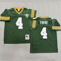 FAVRE #4 Men's Green Bay Packers Retro NFL Jersey 包装工