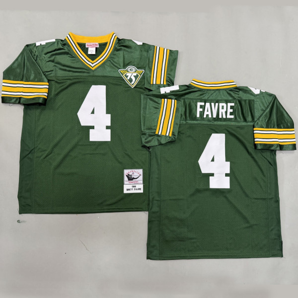 FAVRE #4 Men's Green Bay Packers Retro NFL Jersey 包装工