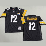 BRADSHAW #12 Men's Pittsburgh Steelers Retro NFL Jersey 钢人