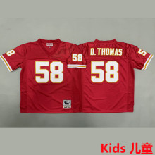 D. THOMAS #58 Kansas City Chiefs Retro Kids NFL Jersey 酋长