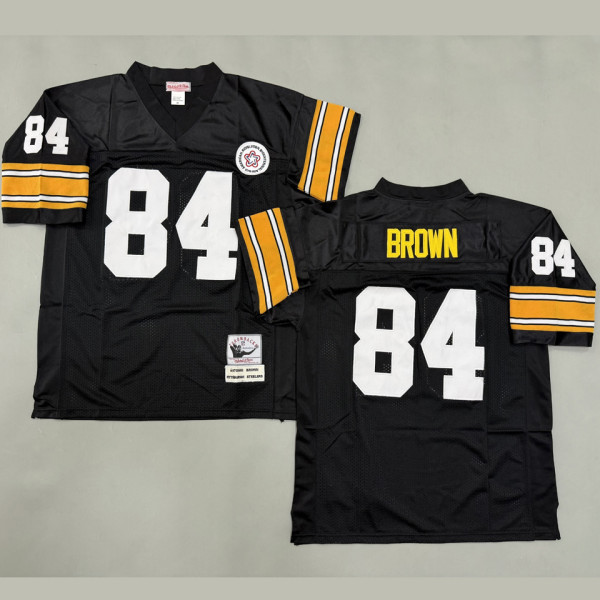 BROWN #84 Men's Pittsburgh Steelers Retro NFL Jersey 钢人