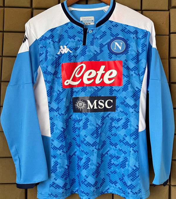 2019/2020 Napoli Blue Retro Long Sleeve Soccer Jersey