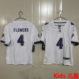 FLOWERS #4 Baltimore Ravens Kids NFL Jersey 乌鸦