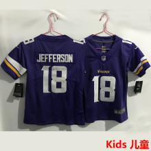 JEFFERSON #18 Minnesota Vikings Kids NFL Jersey 维京人