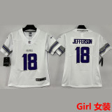 JEFFERSON #18 Minnesota Vikings Girl NFL Jersey 维京人