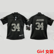 JACKSON #34 Las Vegas Raiders Girl NFL Jersey 突袭者