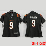BURROW #9 Cincinnati Bengals Girl NFL Jersey 猛虎