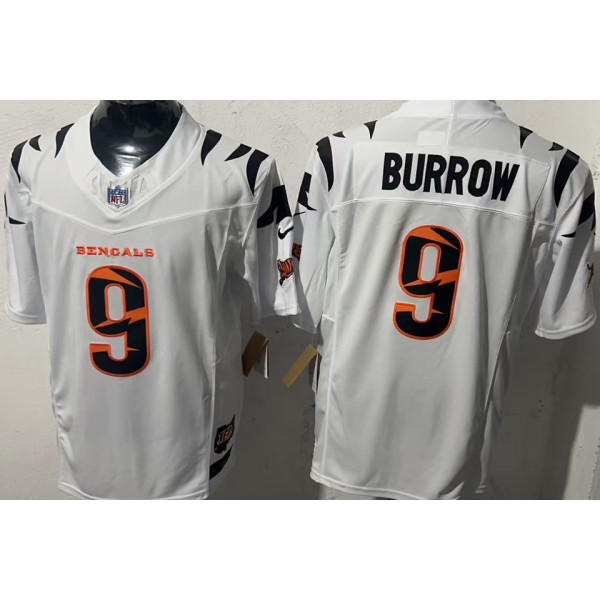 BURROW #9 Men's Cincinnati Bengals NFL Jersey 猛虎   (3代）