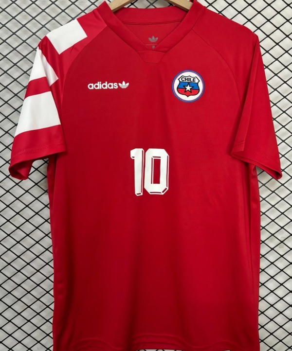 #10 Chile Home Red Retro Soccer Jersey 1994  带10号
