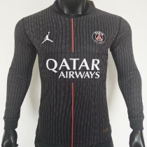 2025/26 PSG 4th Black Player Version Long Sleeve Soccer Jersey