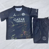2026 PSG Dark Night Edition Black Kids Soccer Jersey 没星