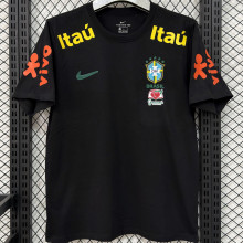 2026/27 Brazil Black Casual Pure Cotton T-Shirt