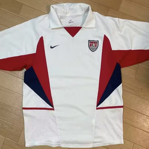 2002 U.S Home White Retro Soccer Jersey