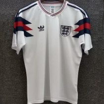1990 England White Retro Soccer Jersey