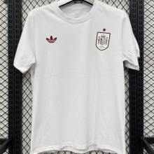 2026/27 Spain White Casual Pure Cotton T-Shirt   T293