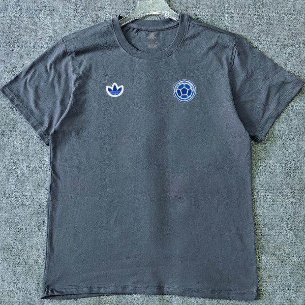 2026/27 Colombia Retro Style Pure Cotton T-Shirt 队微 蓝色