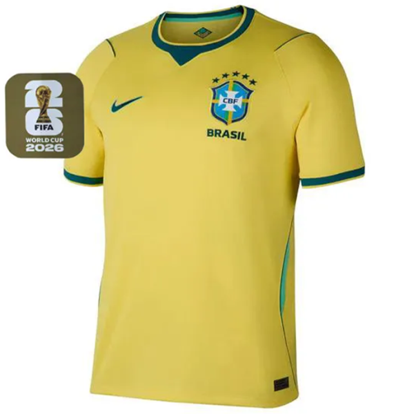 2026-27 Brazil 1:1 Quality Home Yellow Fans Soccer Jersey (Have Right Patch 有右臂章 金底白字）
