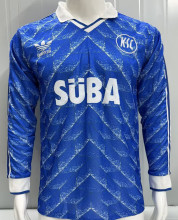 1989/1990 Karlsruher SC Away Blue Retro Long Sleeve Jersey 卡尔斯鲁厄