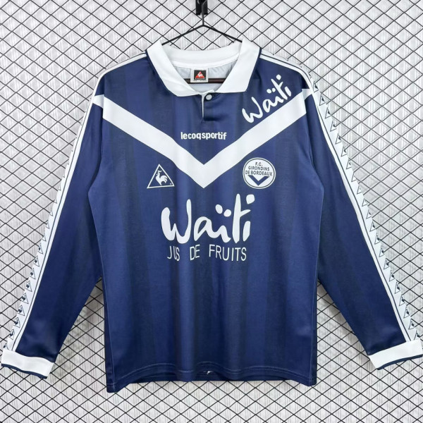 1996/1997 FC Girondins de Bordeaux Home Retro Soccer Long Sleeve Jersey