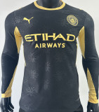 2026/27 Man City Third Black Player Version Long Sleeve Soccer Jersey