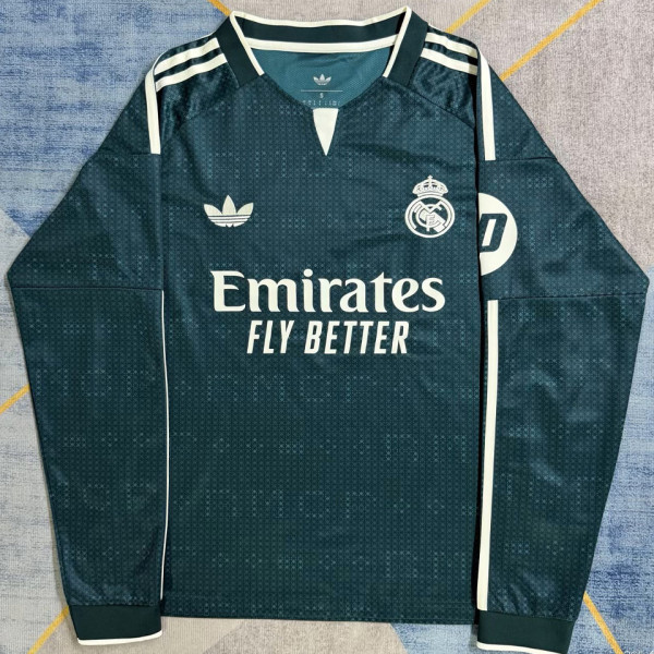 2026/27 RM Away Green Fans Long Sleeve Soccer Jersey