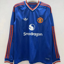 2026/27 M Utd Away Blue Fans Long Sleeve Soccer Jersey