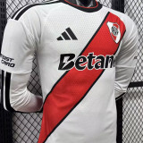 2026/27 River Plate Home White Player Version Long Sleeve Soccer Jersey